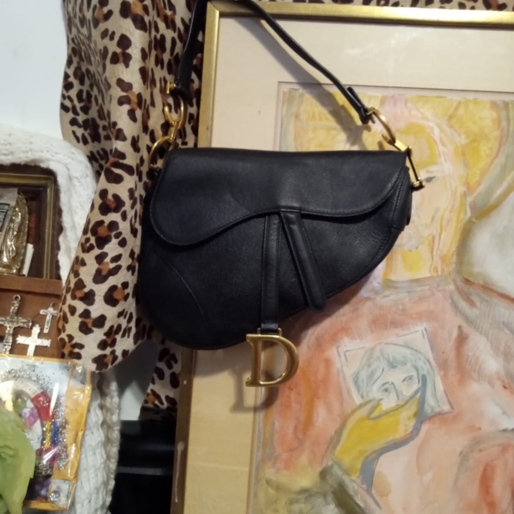 Dior Black Saddle Bag with Gold Hardware NOT FOR SALE